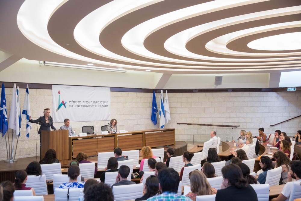 Prof. Catharine MacKinnon giving a public lecture at Hebrew U.